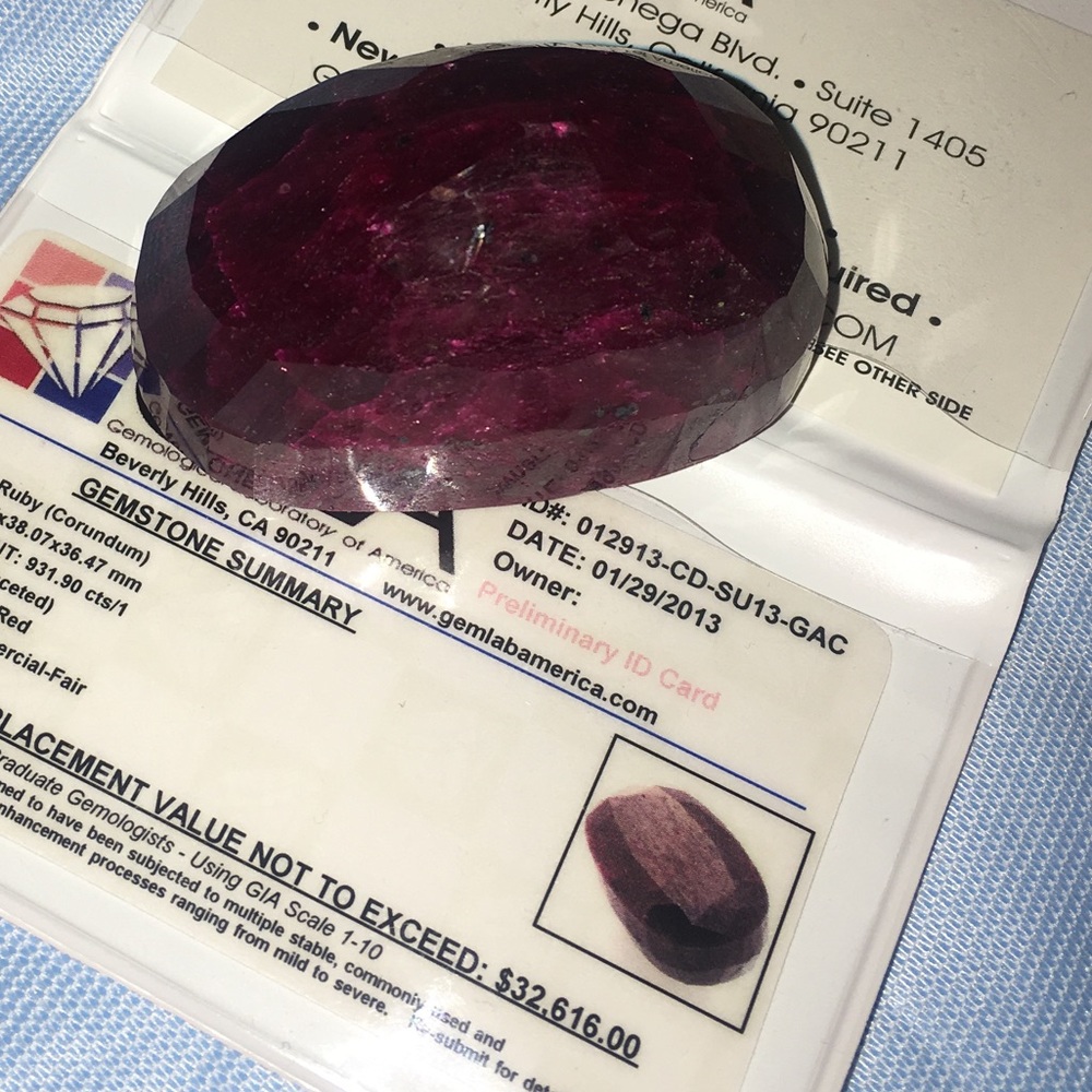 Genuine Natural Ruby 931 carrots